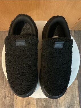 Puma Black Sherpa Slip-On Athletic Shoes